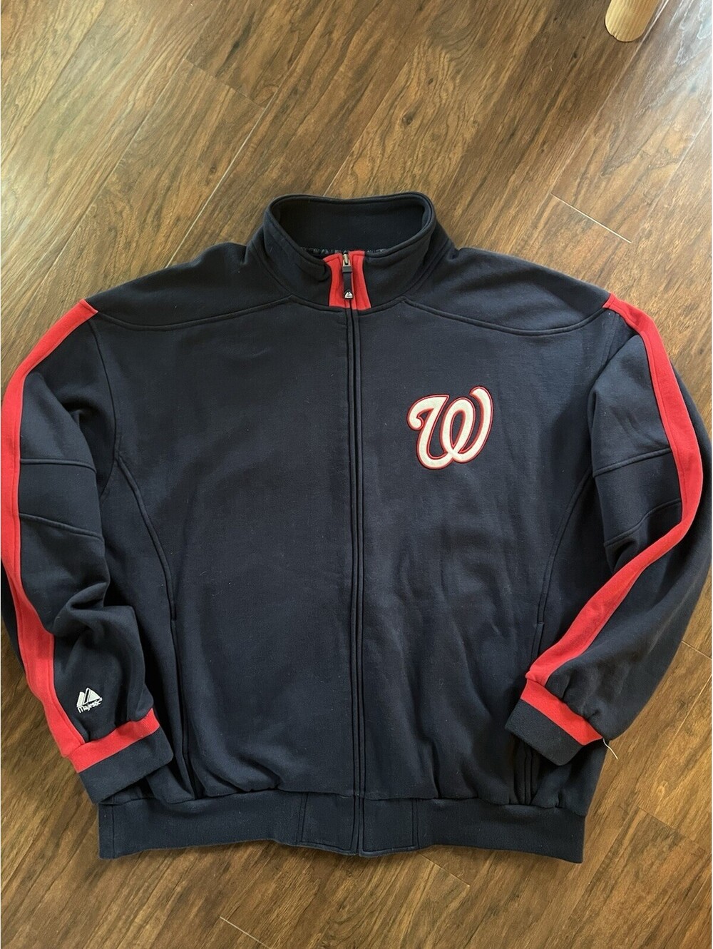 Washington Nationals MLB Vintage Full Zip Track Jacket Size XXL Embroidered Logo